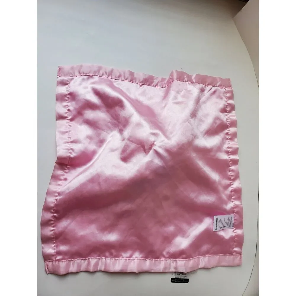 Pink Minky Dot Bunny Rabbit Security Blanket Satin Trim‎ Satun Lovey 16